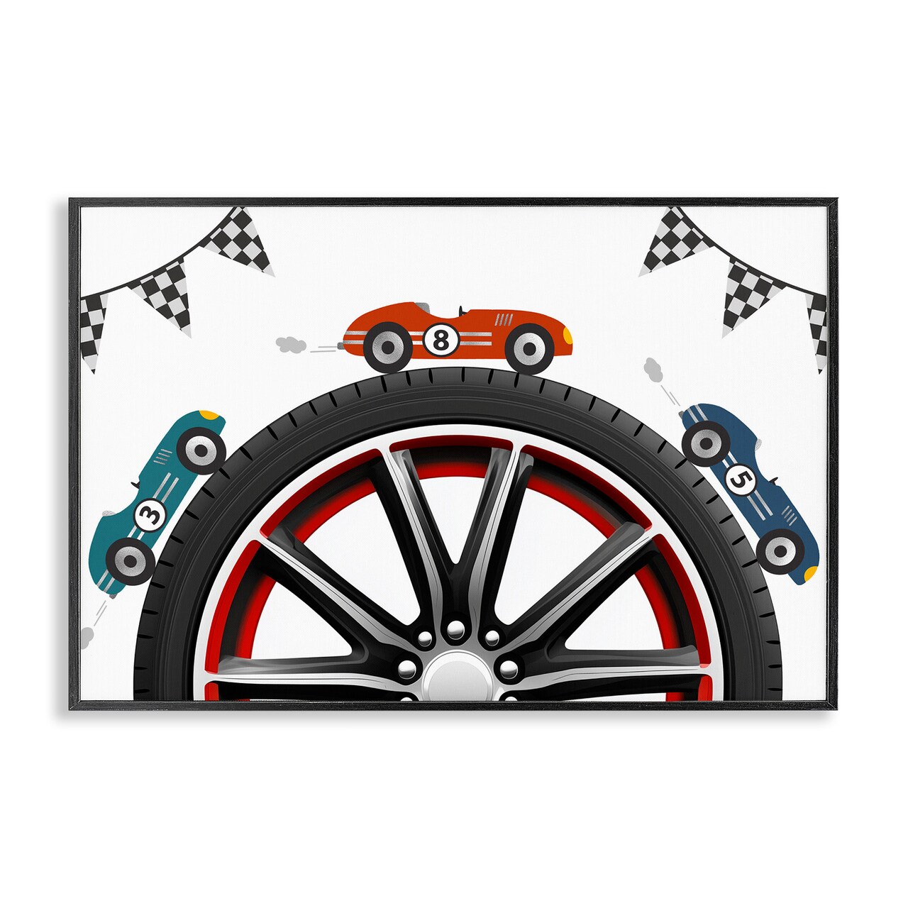 Stupell Industries Racing Around Wheel Framed Giclee, design by Christine Simpson Art
